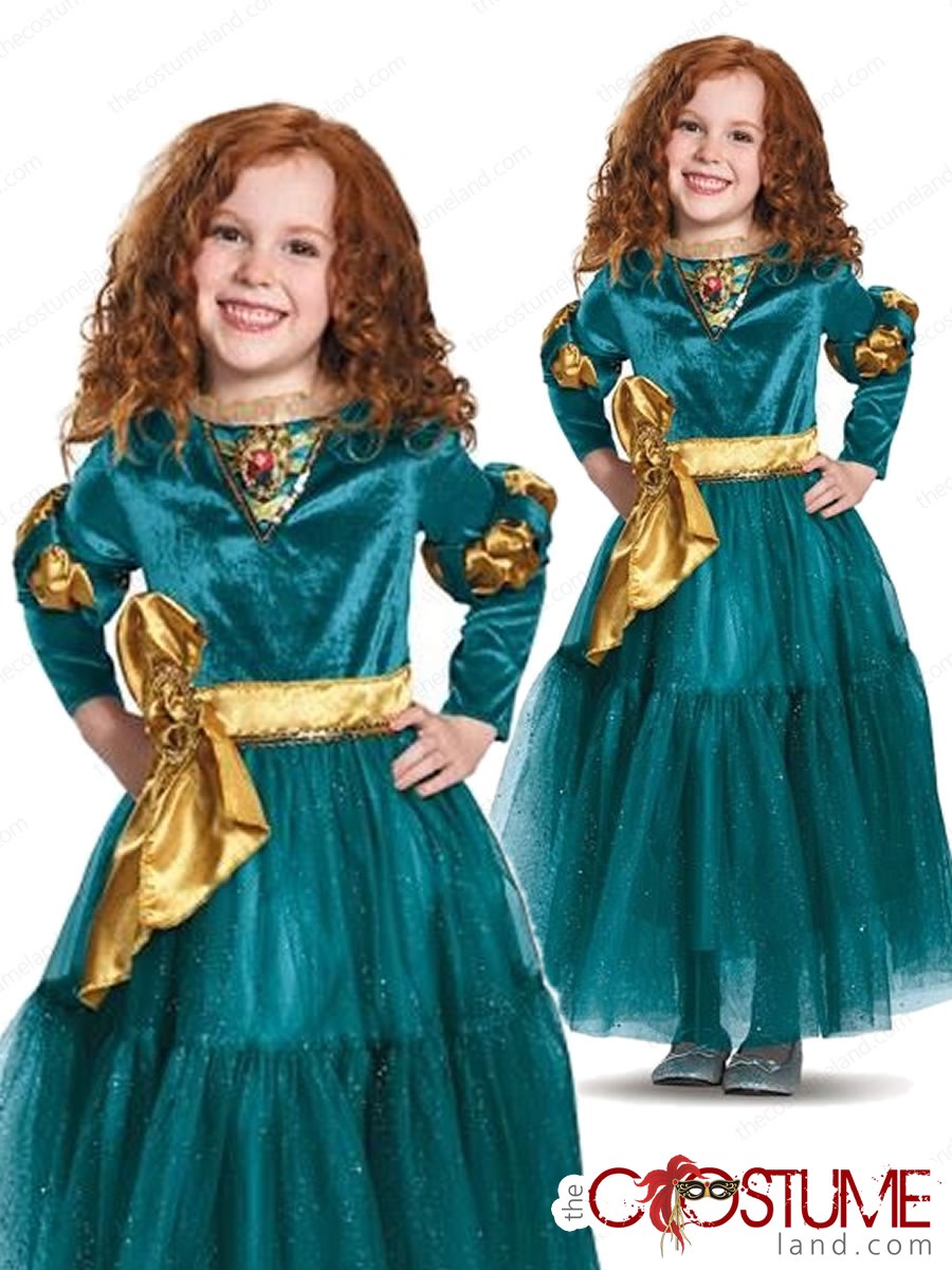 Merida Costume Brave Girls Disney Princess Halloween Fairy Tale Costume  Dress | eBay