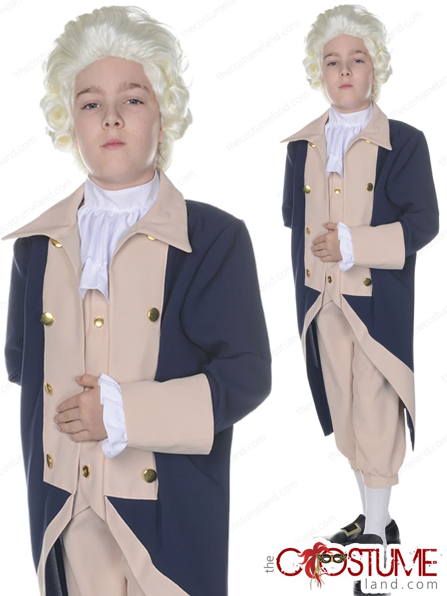 George Washington Boys Colonial Costume 4th July Kids 1920 British Child  Outfit | eBay