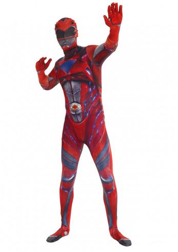 Movie Red Power Ranger Morphsuit Men Costume